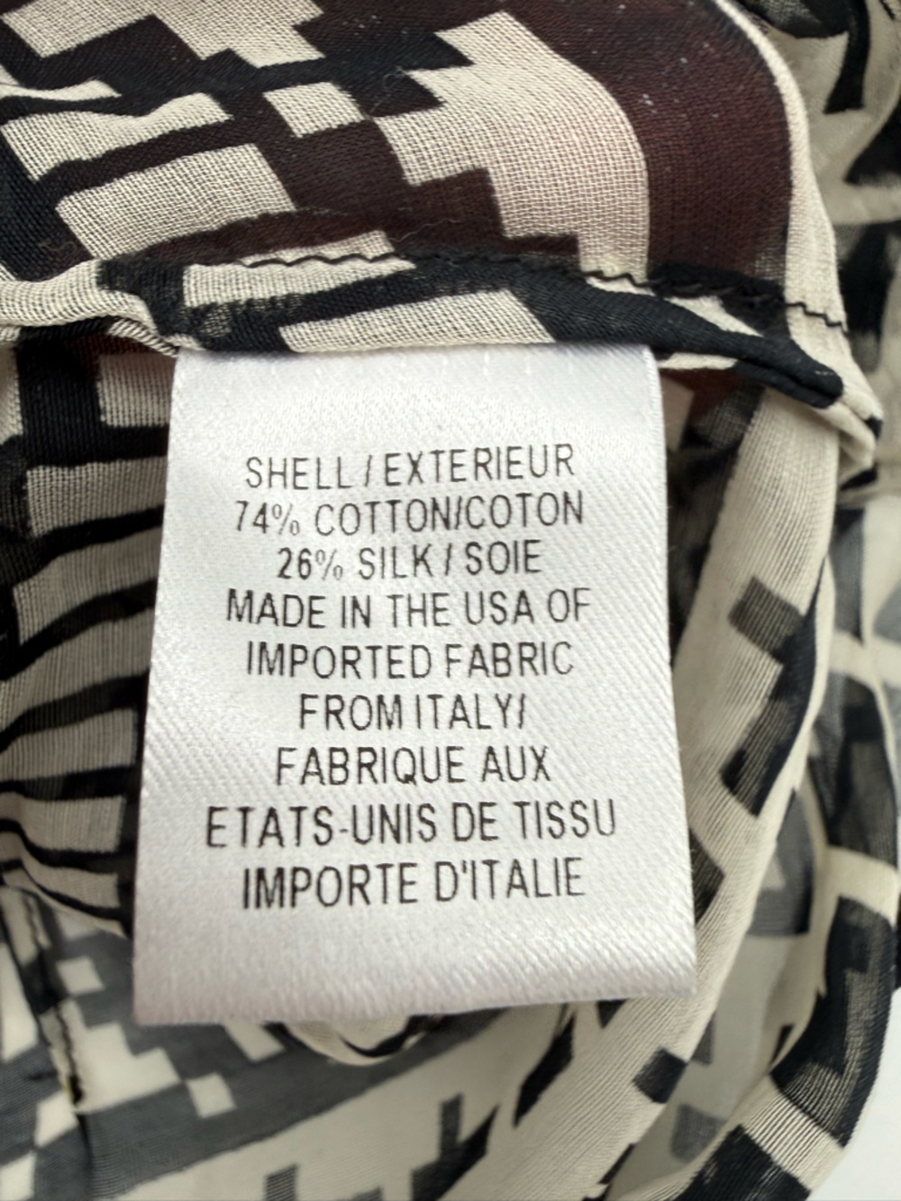 An original Milly of New York geometric print silk blend blouse size 4 - Picture 5 of 14